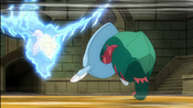 Ash's Dracovish Rushes Through Iris' Dragonite