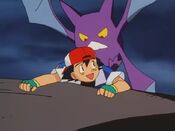 Crobat holds onto Ash