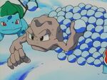 Geodude was seen in the 3rd challenge, the race down the mountain.