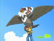 Staraptor and Kellyn save Ash and Pikachu