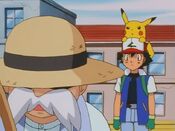 The fisherman tells Ash of Hoothoot Express