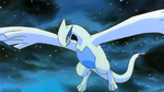 Ash encountered Lugia when the Legendary Birds were attacking each other as the world began to fall apart, thanks to Lawrence III's attempts to capture them. Lugia and Ash worked together to bring three treasures from the islands of fire, ice, and lightning and managed to save the world from destruction and calm down the Legendary Birds.