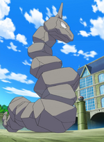 Grant sent Onix to battle Viola's Surskit. After an easy battle, it managed to beat the small spider Pokémon. He also used Onix in the Gym match against Ash, though Onix was defeated by Froakie's Water Pulse.