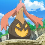 Count Pumpka traded his Mawile for Jessie's Pumpkaboo, who evolved, due to trade evolution method, but gave Gourgeist back.