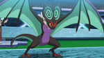 Drasna used Noivern to battle Ash's Sirfetch'd, but returned it to its Poké Ball. It later battled Ash's Dracovish, but lost.