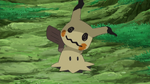 Jessie caught a Mimikyu in the Alola region. It battled with Ash's Pikachu and defeated it with a Shadow Ball.