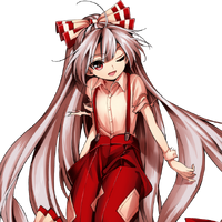 Like her archrival Kaguya, Fujiwara no Mokou (Touhou Project) became a Person of Hourai after drinking the Hourai Elixir.