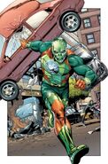 After a mass reality rewrite, Metallo's (DC Comics: New 52) history was altered, going from being a con man's brain behind a metal shell to army Sgt suffering fatal injury during a weapons test.