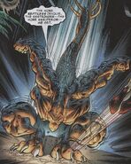 Vincent Stegron/Stegron (Marvel Comics) transformed himself into human-stegosaurus hybrid by injecting himself with a modified version of the Lizard Formula.