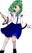 Sanae Kochiya (Touhou Project) is a Living God, a human who becomes a deity while still alive.