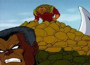 Tusk (X-Men Animated TV Show) Creates miniature clones from under the scales on his back.