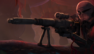 Crosshair (Star Wars) had exceptional eyesight that allowed almost unrivaled accuracy with ranged weaponry, particularly with his sniper rifle; no matter the distance, Crosshair could always hit any target he was tasked with shooting.