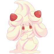 Alcremie (Pokémon) is not only composed of a cream-like substance, but can also excrete it to provide others with food.