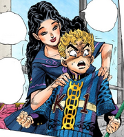 Yukako Yamagishi (JoJo's Bizarre Adventure Part IV: Diamond is Unbreakable) is a talented tailor, able to make a fashionably intricate sweater for her beloved Koichi.