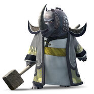 Thundering Rhino (Kung Fu Panda) wielding his Cloud Hammer with great skills and strength, famous far and wide.