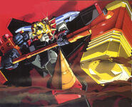 GBR-01 GaoGaiGar (The King of Braves GaoGaiGar) with the Goldion Hammer.