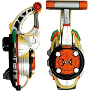 By activating the slap switch, the Hyper Zecter (Kamen Rider Kabuto) compresses twice the amount of tachyon particles compared to Clock Up and spreads them across the user's entire body. This allows them to travel faster than the speed of light and enables time travel.