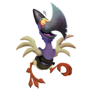 Bladebeak (Quest for Camelot) He was a chicken that was transformed into a chicken with an axe. witch he able to speak