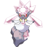 Diancie (Pokémon) is a Carbink who underwent a mutation.