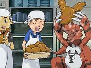 Takato Matsuki (Digimon Tamers) is adept at baking due to helping out in his family's bakery.