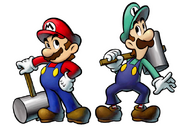 Mario and Luigi (Super Mario) both wield hammers with great skill. For example,...