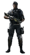 Vicente "Capitão" Souza (Rainbow Six) wields his TAC Mk0 Tactical Crossbow.