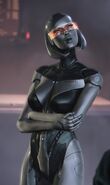 EDI (Mass Effect) is the Normandy's AI remotely piloting a gynoid body.