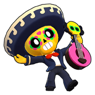 Poco is a rare brawler from the mobile game Brawl Stars. He can use his super ability to heal himself and his teammates.