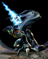 Raziel (Legacy of Kain) wields a soul-sucking "wraith blade" that is symbiotically bound to him.