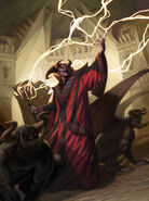 Asmodeus (DND/Magic the Gathering) is the archduke of Nessus and Supreme Master of the Nine Hells, in all his infernal glory. he is also seen as the God-Emperor of Demon kind.