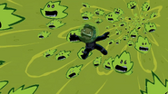 As an amoeba, Beast Boy (Teen Titans) can rapidly divide into multiple amoebas and control them.