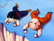 Son Gohan and Krillin (Dragon Ball Z) masking their ki to avoid detection from Frieza and his men's Scouters.