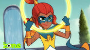 Piper Willowbrook's (Mysticons) Striker Hoops serve as her weapon which she can collapse and reshape at will.