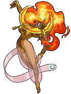 Whenever Rouge (Power Stone series) collects three Power Stones, she can access a Power Change to transform into the Scorching Beauty, gifted with powerful pyrokinetic abilities.