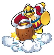 King Dedede (Kirby) wielding his signature hammer.