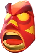 Py-Ro (Crash Bandicoot) as the elemental mask of fire.