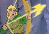 Hank, The Ranger (Dungeons and Dragons TV Series) with a magical bow that shoots magical arrows of glowing energy.