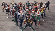 Kamen Riders (Kamen Rider) are well known for their signature Rider Kick.