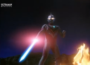 Ultraman Gaia (Ultraman series) using the Agul Blade.