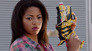 Shelby Watkins, Dino Charge Pink Ranger, temporary via Body swap