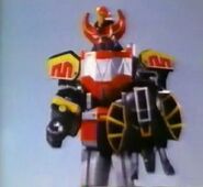 The Megazord holding the Mammoth Shield