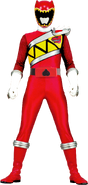 Don Momotaro transformed into Kyoryu Red as seen in Donbrothers