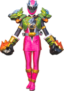 Pink Rafkon Ranger/Dino Fury Pink Ranger with Smash Battle Armor