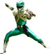 Don Doragoku transformed into DragonRanger as seen in Donbrothers