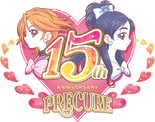 Cure Black and Cure White on the logo for the Pretty Cure 15th Anniversary website