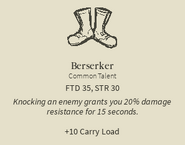 Berserker, which gives 10 carry load.