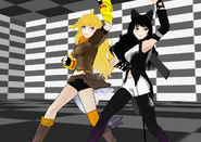 Graphic of Blake and Yang, uploaded by Monty Oum