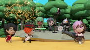 Cinder's faction in "Monsters of Rock", the 44th episode of RWBY Chibi.