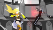 Yang Xiao Long fighting against Mercury Black