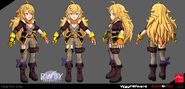 Yang model turnaround for RWBY: Arrowfell by Arnaud Tegny